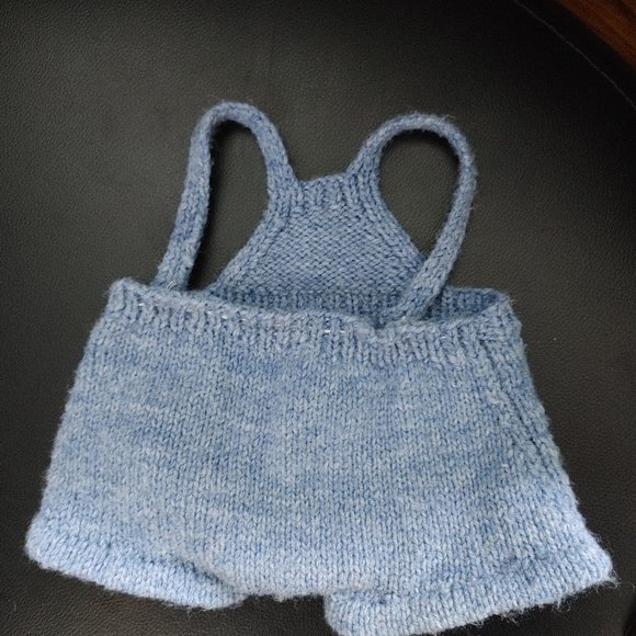 Build-A-Bear Compatible Casual Knit Overalls - Hand Made OOAK - Picture 3 of 4